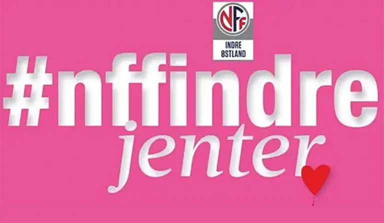 En rosa bakgrunn med ordene "Den Store Jentedagen!" #nffindrejenter.