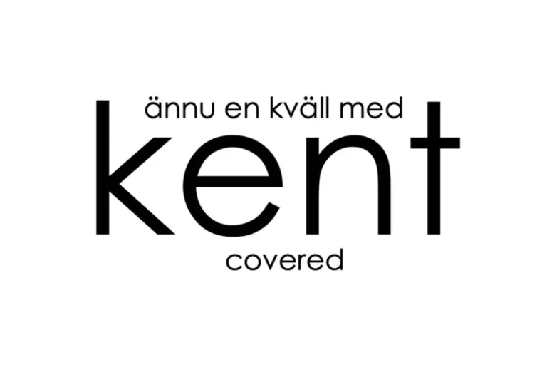 Tekst på hvit bakgrunn lyder "ännu en kväll med kent dekket" i en minimalistisk, sans-serif font med et hint av PLUMBO.